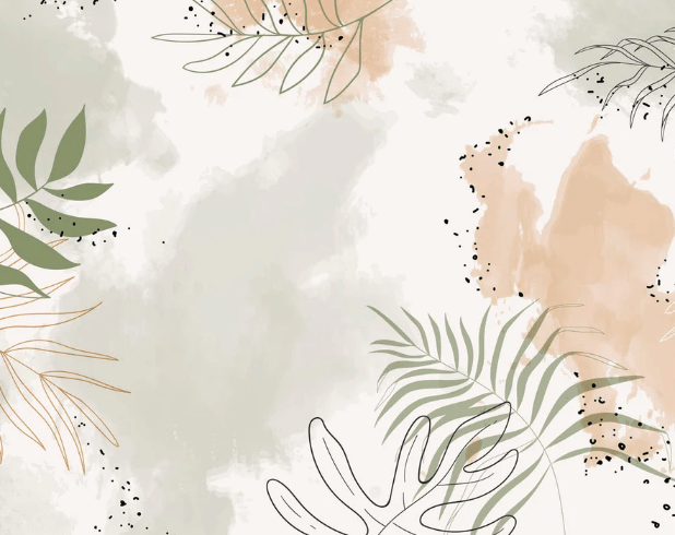 Papier peint panoramique aquarelle végétale - Muralconcept