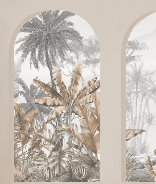 Papier peint arches tropicales sépia - Muralconcept