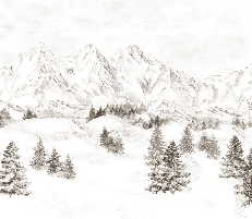 Papier peint montagne massif des Alpes - Muralconcept