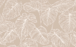 Papier peint feuille monstera sable - Muralconcept
