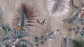 Papier peint Jungle Exotique & Bird - Muralconcept