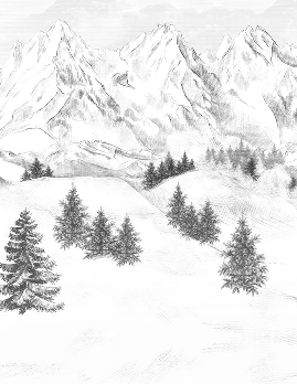 Papier peint montagne sommets de Chamonix - Muralconcept