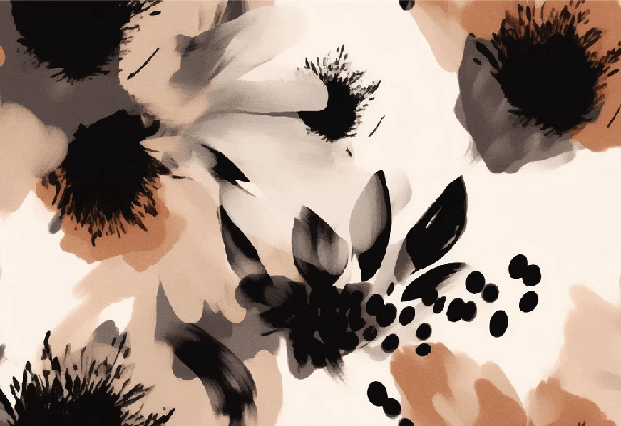 Papier peint fleur hypnotique