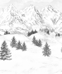 Papier peint montagne sommets de Chamonix - Muralconcept