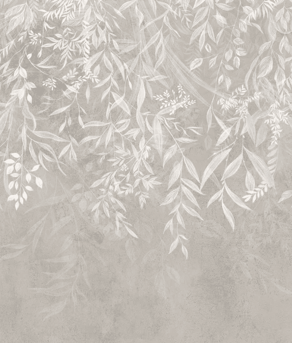 Papier peint design végétal moderne beige - Muralconcept