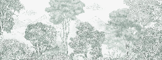 Papier peint panoramique Forêts et Monts vert