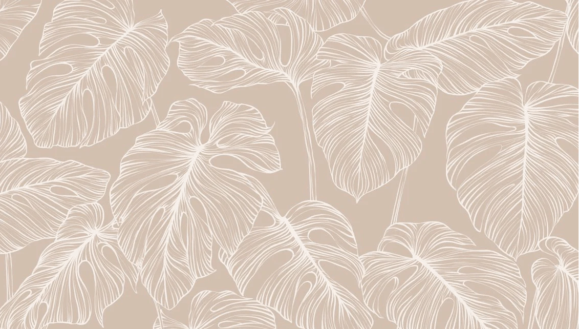 Papier peint feuille monstera sable, XXL, tendance