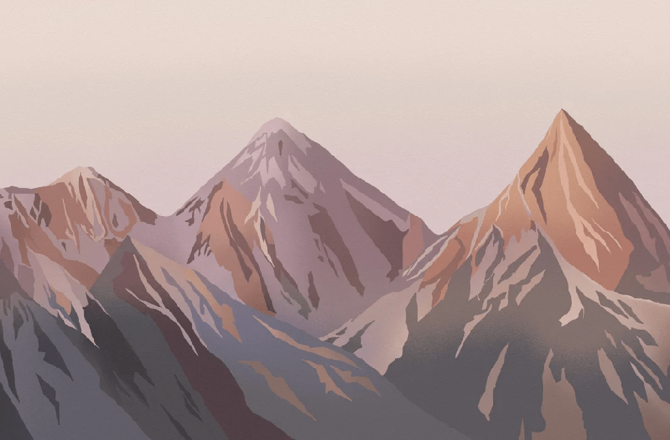 Papier peint panoramique - Lumière sur les cimes