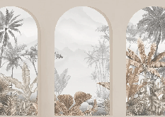Papier peint arches tropicales sépia - Muralconcept