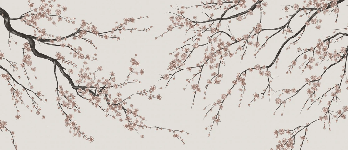 Papier peint panoramique Sakura beige - Muralconcept