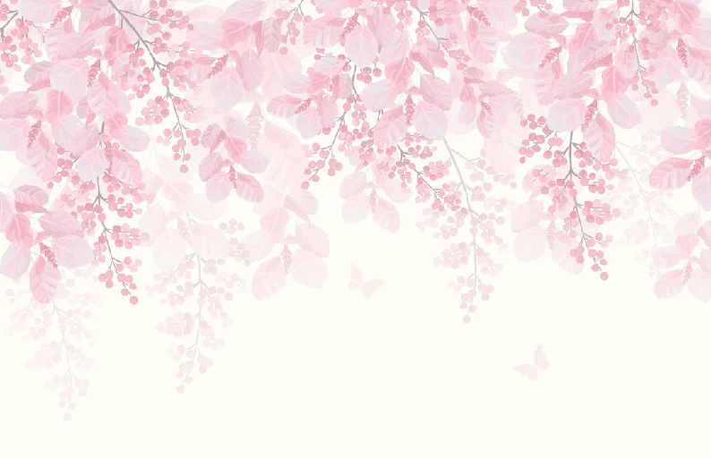 Panoramic blooming watercolor wallpaper
