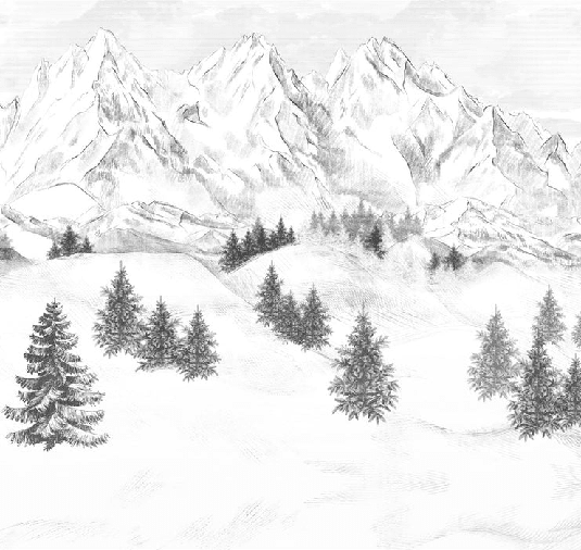 Papier peint montagne sommets de Chamonix - Muralconcept