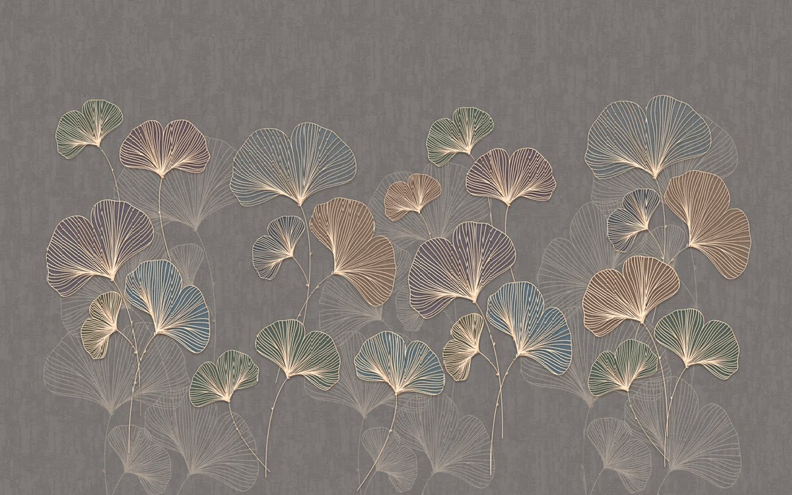 Papier peint panoramique ginkgo asie tendance - Muralconcept