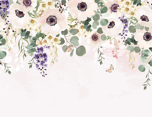 Papier peint fleurs merveilleuses - Muralconcept