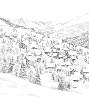 Papier peint montagne Méribel - Muralconcept
