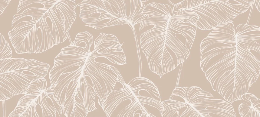 Papier peint feuille monstera sable