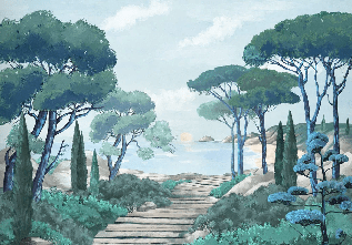 Papier peint balade dans les calanques - Muralconcept