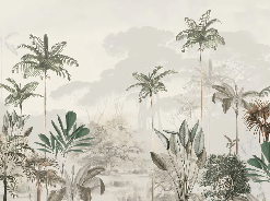 Papier peint panoramique jungle eden vert - Muralconcept