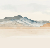 Papier peint panoramique montagne aquarelle pastel – Décor mural paysage apaisant - Muralconcept
