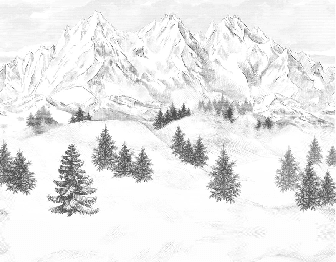 Papier peint montagne sommets de Chamonix - Muralconcept