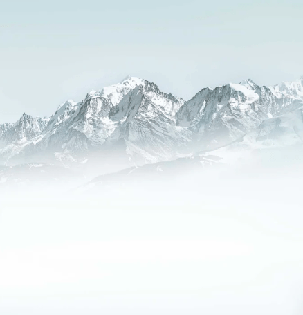 Papier peint Mont Blanc dans la brume bleu - Muralconcept