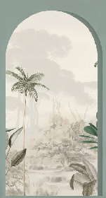 Papier peint arches luxuriantes vert, XXL, tendance