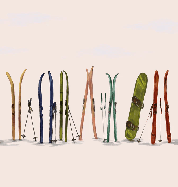 Papier peint skis colorés beige, XXL, tendance