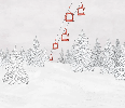 Papier peint montagne télécabine rouge