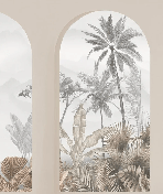 Papier peint arches tropicales sépia - Muralconcept