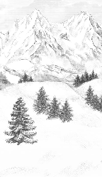 Papier peint montagne sommets de Chamonix, XXL, tendance