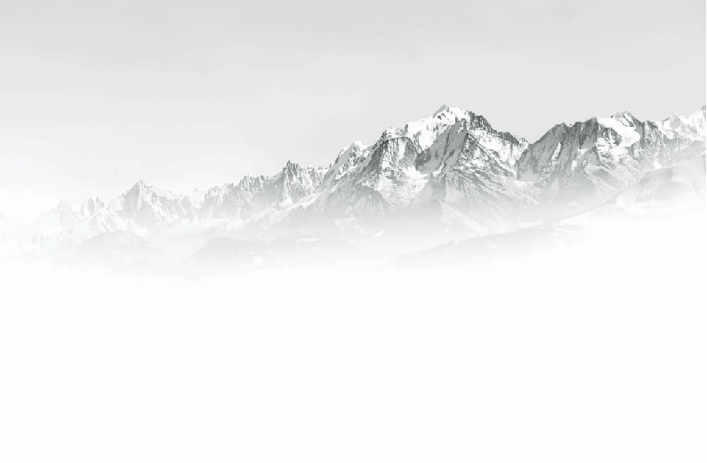 Papier peint Mont Blanc dans la brume noir et blanc