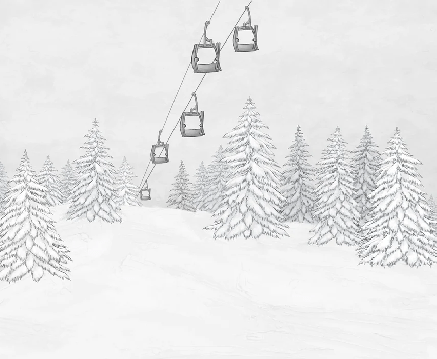 Papier peint montagne télécabine noir & blanc