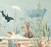 Papier peint bébé monde marin - Muralconcept