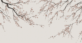 Papier peint panoramique Sakura beige, XXL, tendance