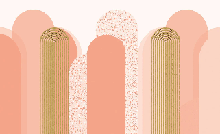 Papier peint Art déco graphique tendance rosé