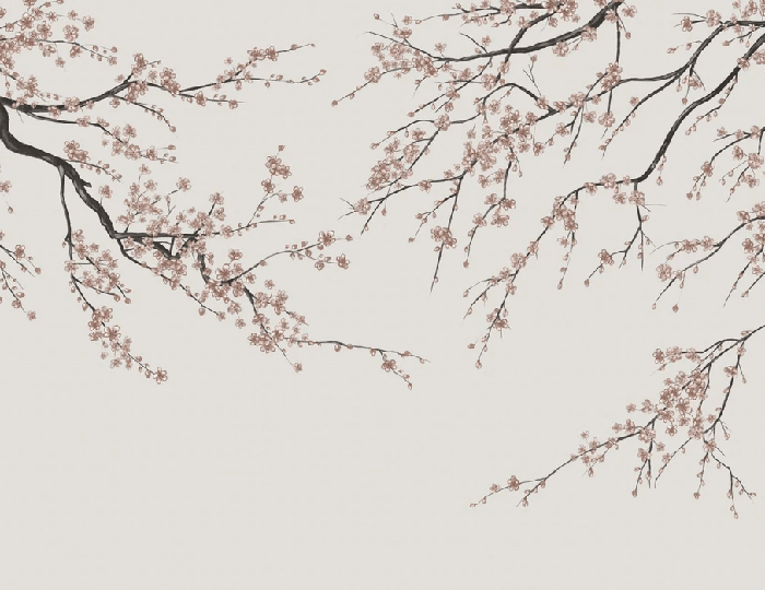 Papier peint panoramique Sakura beige - Muralconcept