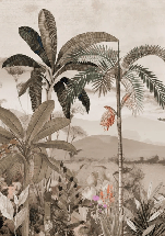 Papier peint l'art de la jungle peint - Muralconcept