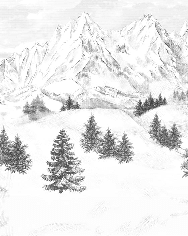 Papier peint montagne sommets de Chamonix - Muralconcept