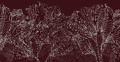 Papier peint panoramique valse des fleurs bordeaux - Muralconcept