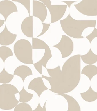 Papier peint rétro forme graphique beige