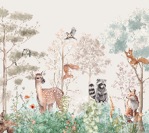 Papier peint chambre enfant nature magique beige - Muralconcept