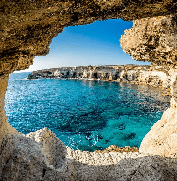 Papier peint salle de bain grotte marine