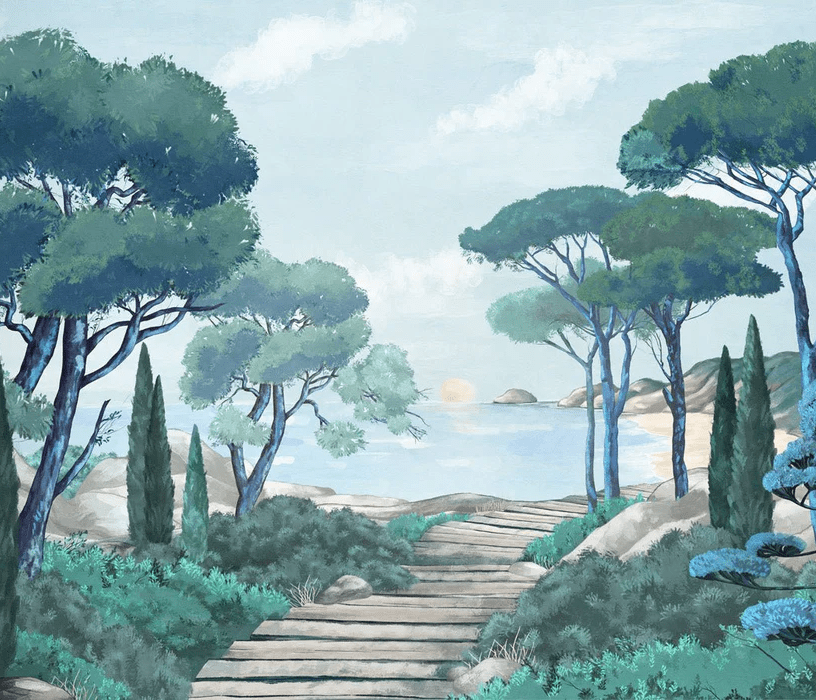 Papier peint balade dans les calanques - Muralconcept