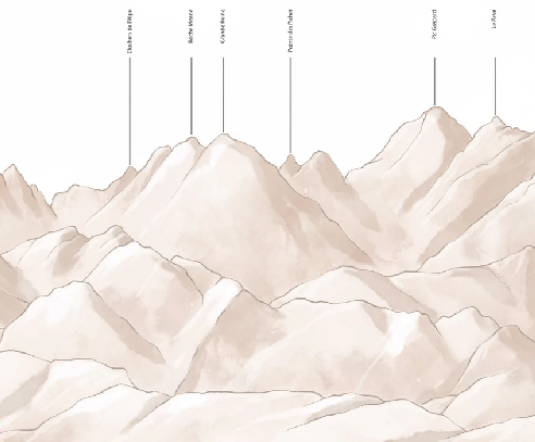 Papier peint massif des Écrins sépia