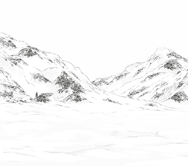 Papier peint val Isère noir et blanc