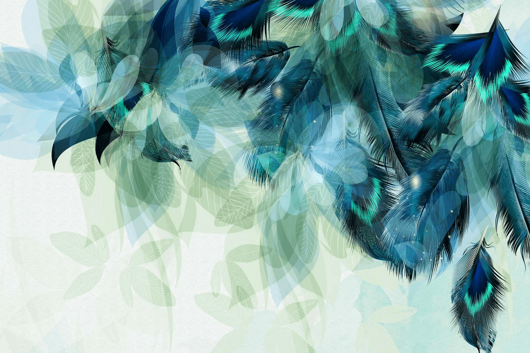 Papier Peint Plume Ethnique Paon, XXL, tendance