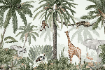 Papier peint enfant jungle paisible - Muralconcept