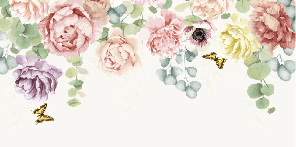 Papier peint jardin de fleurs - Muralconcept