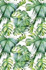 Papier peint salle de bain feuillages verts