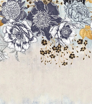 Papier peint floral retro